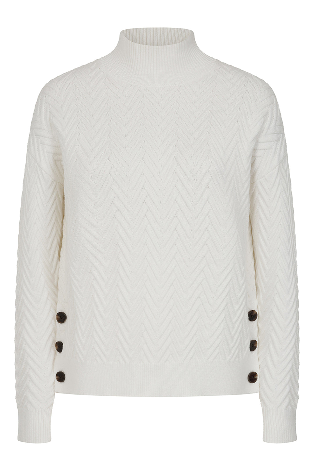 Alice Collins Tatiana Jumper ZigZag Knit White 034S140 - Shirley Allum Boutique