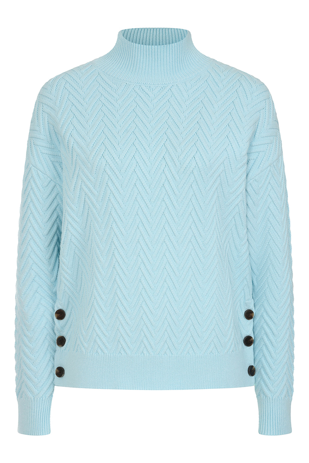 Alice Collins Tatiana ZigZag Knit Jumper Chalk Blue 034S140 - Shirley Allum Boutique