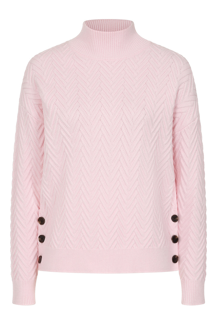 Alice Collins Tatiana ZigZag Knit Jumper Chalk Pink 034S140 - Shirley Allum Boutique