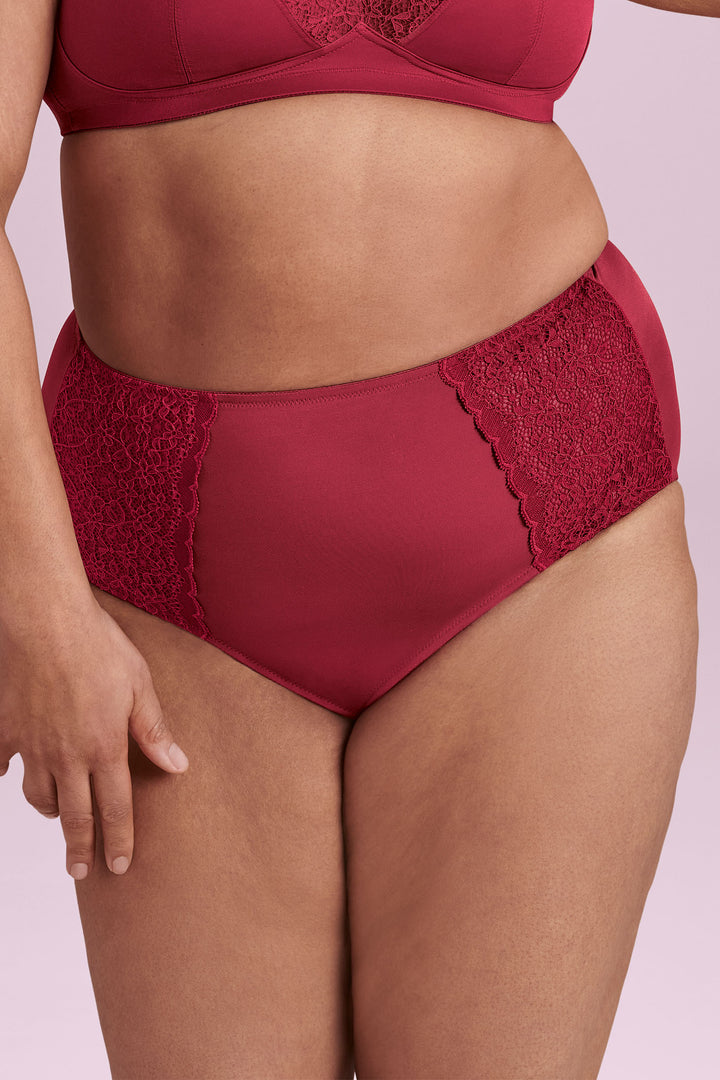 Anita Havanna High Waist Briefs Dark Red 1512 124 - Shirley Allum Boutique