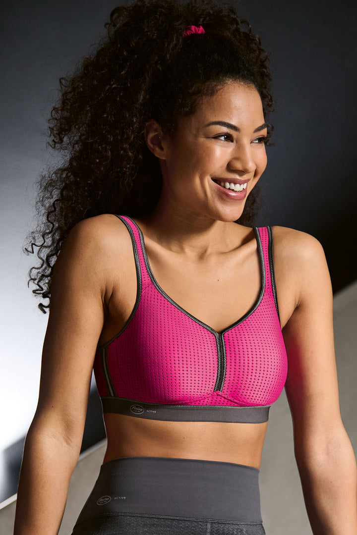 Anita Performance Sports Bra Moulded Pink Anthracite 5566 588 - Shirley Allum Boutique