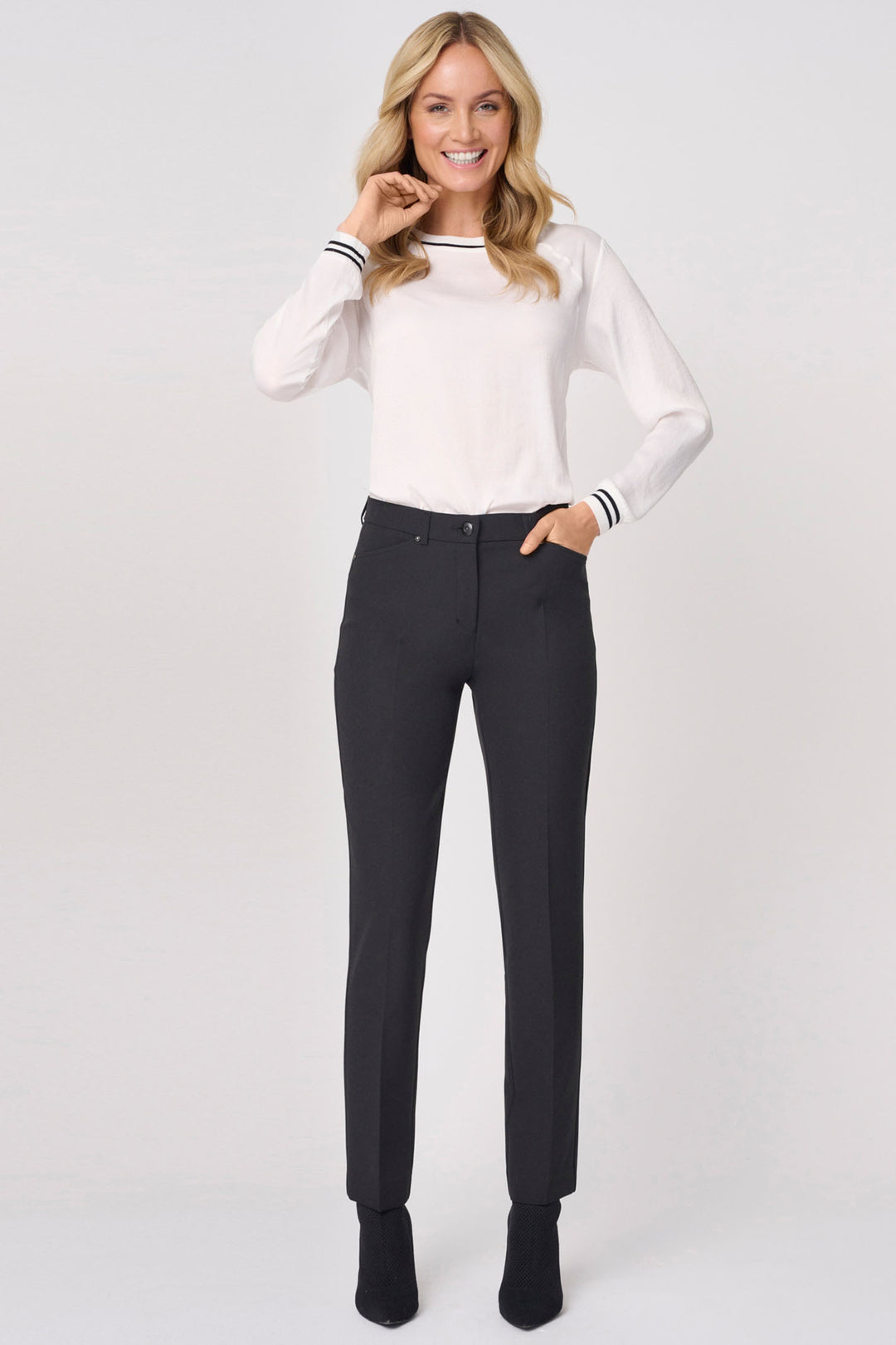 Anna Montana Basel Trousers Angelika 09 Black 1240 1 - Shirley Allum Boutique