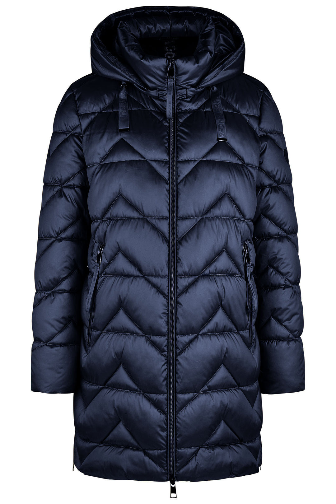 Barbara Lebek Shortcoat Navy Down Free With Hood 10450042 850 - Shirley Allum Boutique