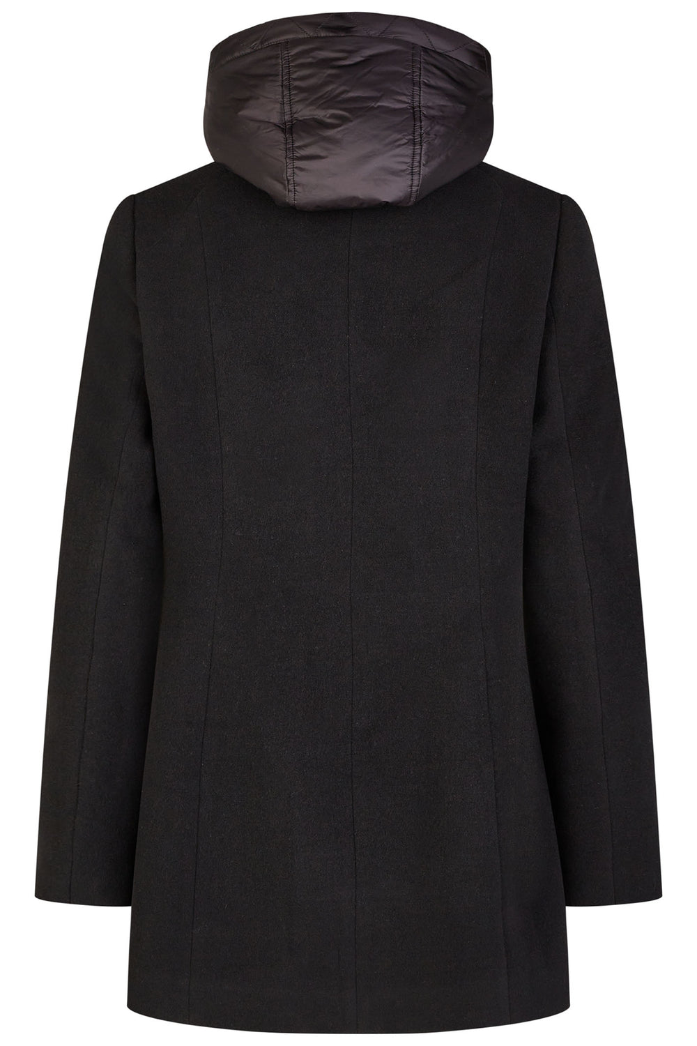 Barbara Lebek Woolen Jacket With Hood Black 10210042 999 - Shirley Allum Boutique