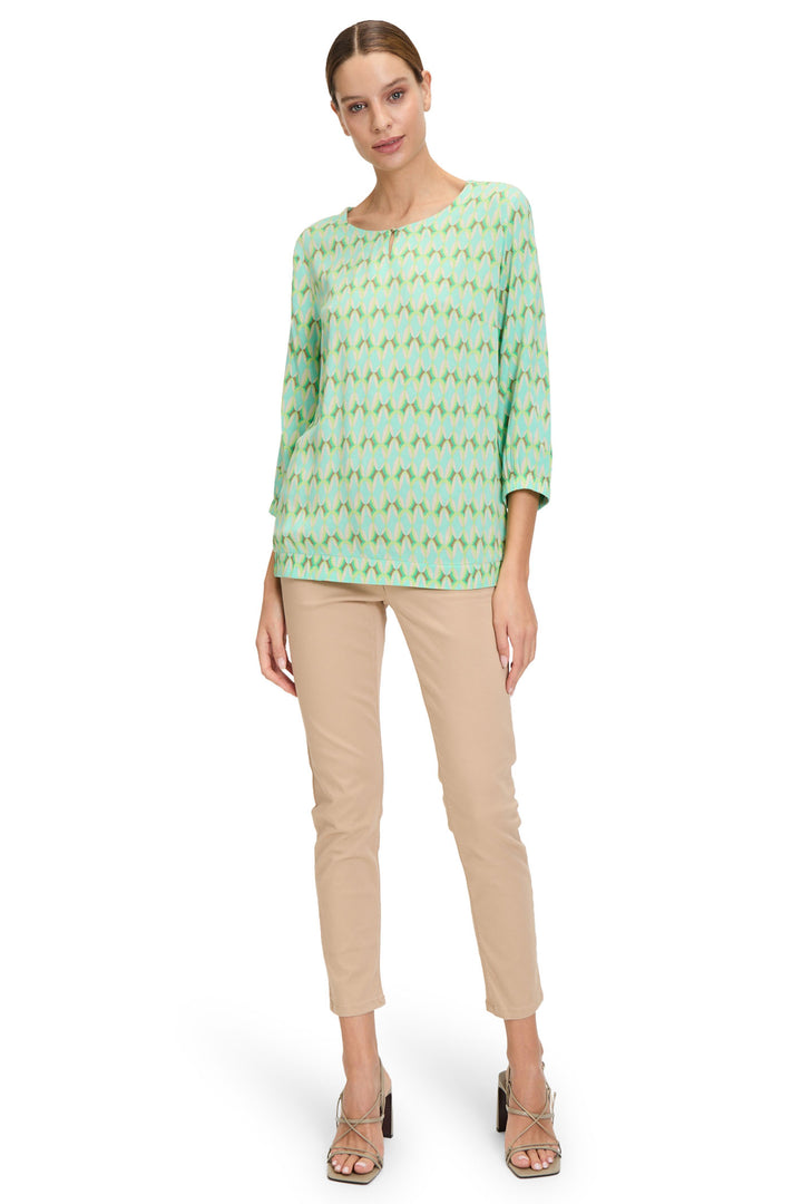 Betty Barclay Blouse Green Beige Print 88191125 5856