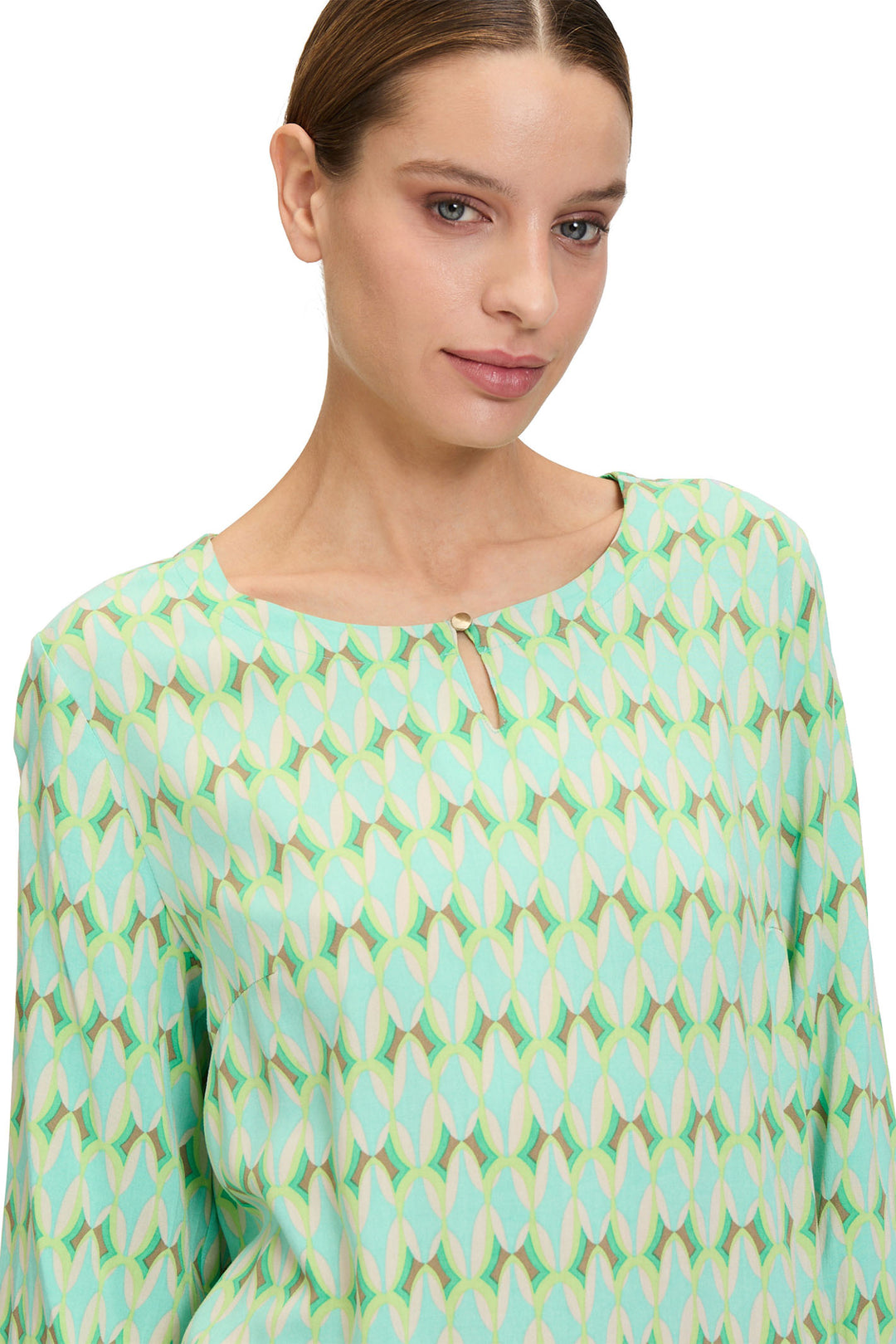 Betty Barclay Blouse Green Beige Print 88191125 5856