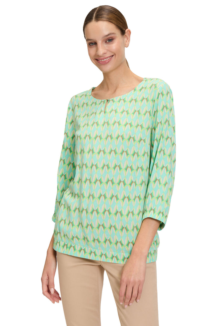 Betty Barclay Blouse Green Beige Print 88191125 5856