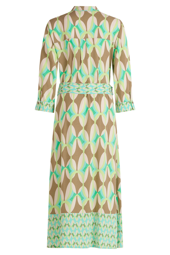 Betty Barclay Shirt Dress Beige Green Print 1688 1124 5856 - Shirley Allum Boutique