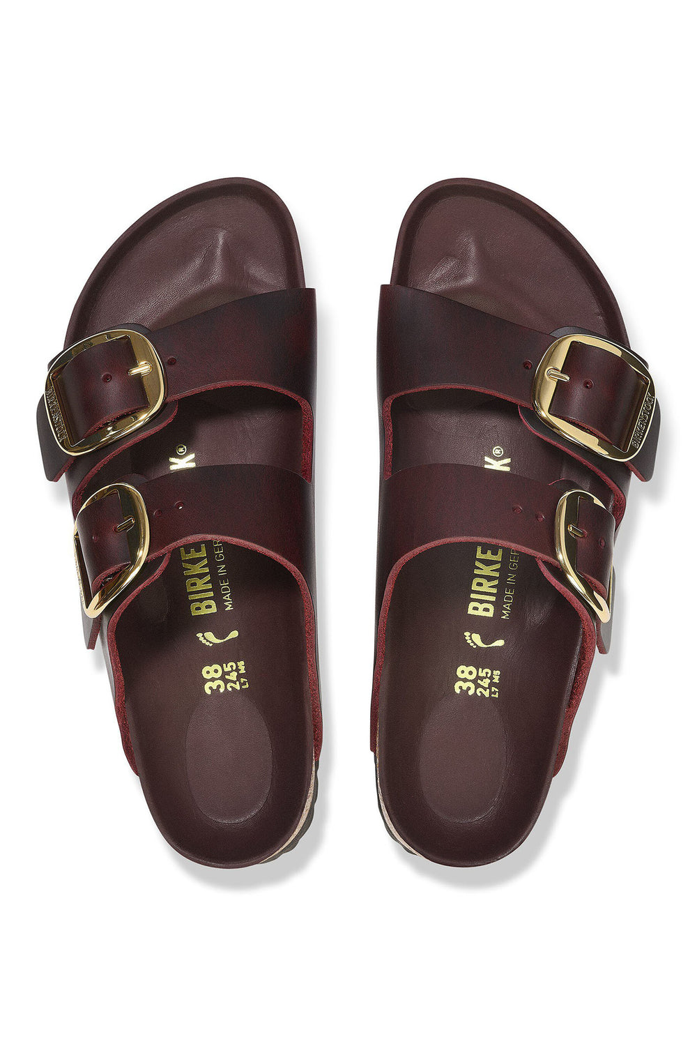 Birkenstock Arizona Big Buckle Sandal Zinfandel Red Leather Narrow Fit 1027988 - Shirley Allum Boutique