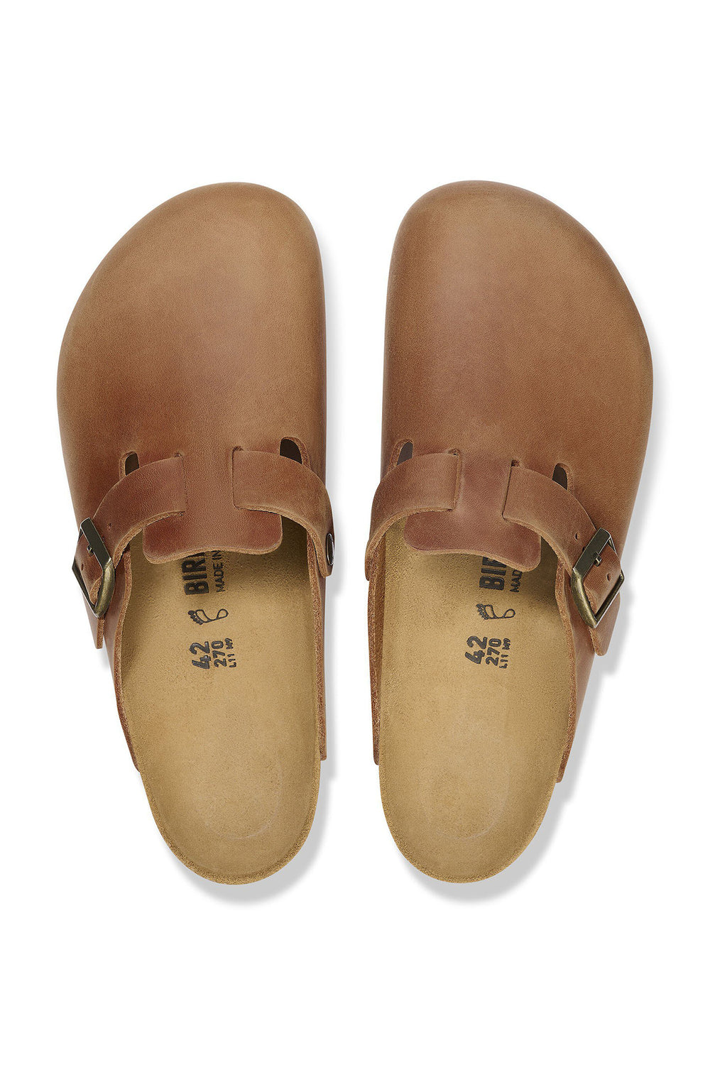 Birkenstock Boston Clog Cognac Brown Oiled Leather Regular Fit 1028179 - Shirley Allum Boutique