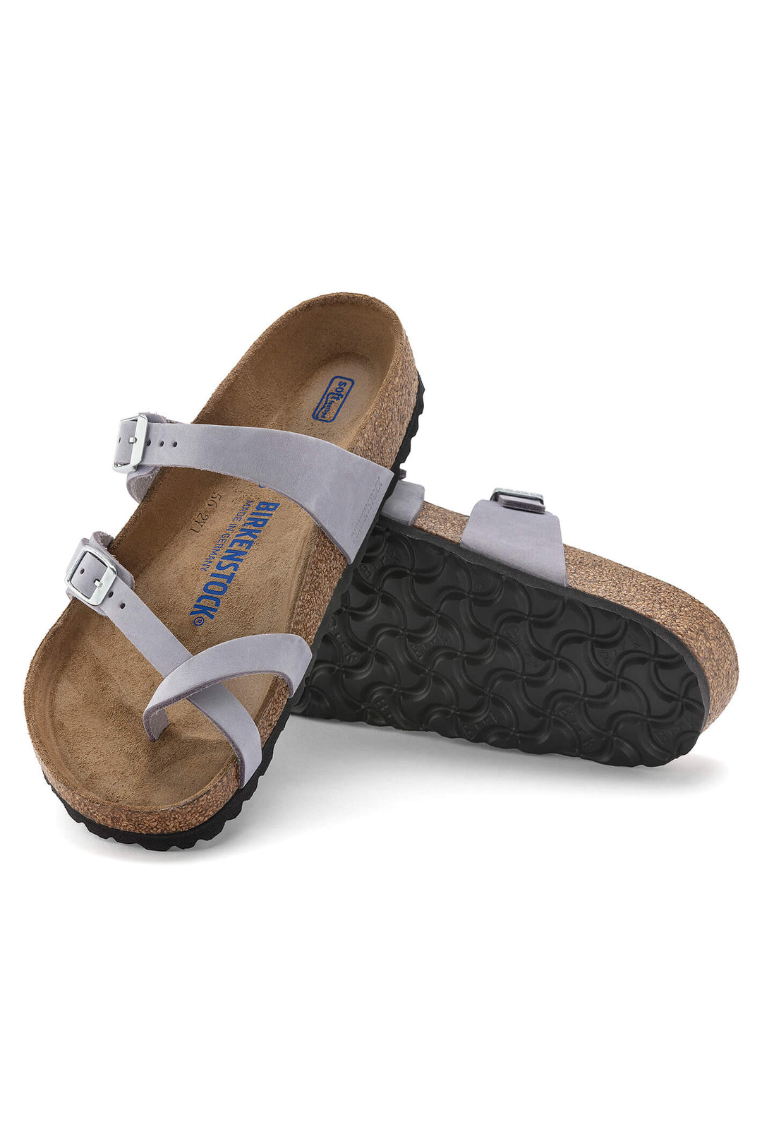 Birkenstock Mayari 1024027 Purple Fog SFB Nubuck Regular Footbed Sandal - Shirley Allum Boutique