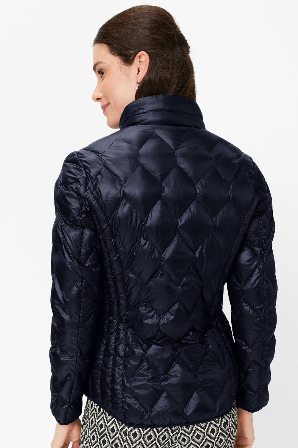 Brax Bern Jacket Navy Diamond Quilted 95-6368 95987140 22 - Shirley Allum Boutique