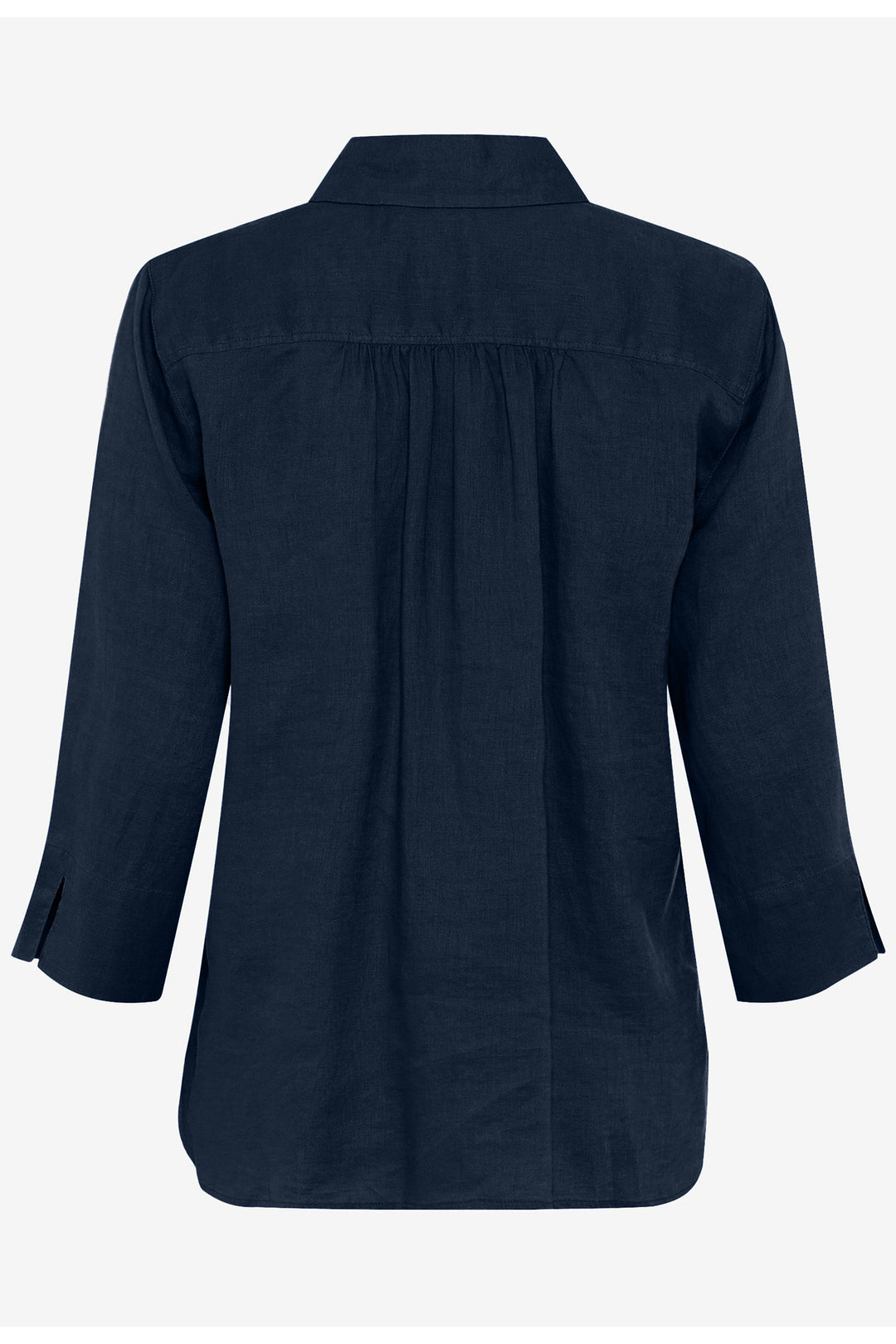 Brax Shirt Vicki Navy Pure Linen 41-7038 094110200 22 - Shirley Allum Boutique