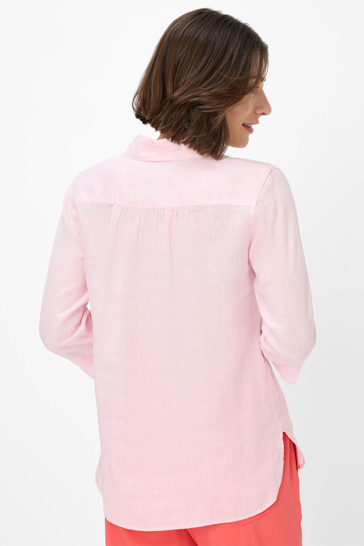 Brax Shirt Vicki Pink Pure Linen 41-7038 094110200 48 - Shirley Allum Boutique