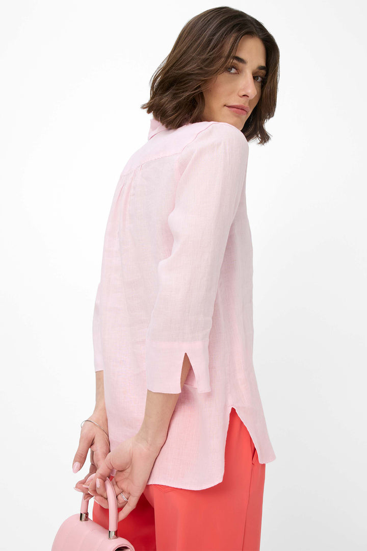 Brax Shirt Vicki Pink Pure Linen 41-7038 094110200 48 - Shirley Allum Boutique