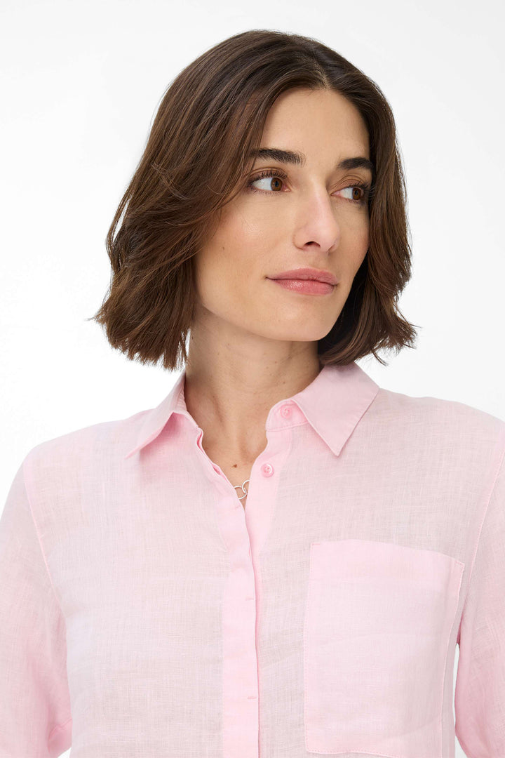 Brax Shirt Vicki Pink Pure Linen 41-7038 094110200 48 - Shirley Allum Boutique