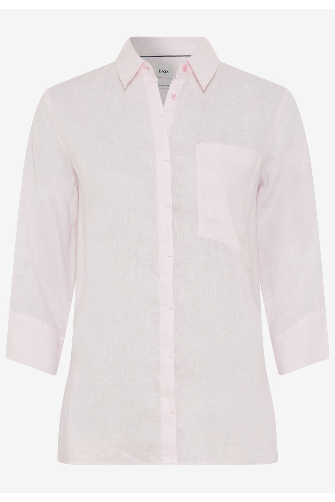 Brax Shirt Vicki Pink Pure Linen 41-7038 094110200 48 - Shirley Allum Boutique