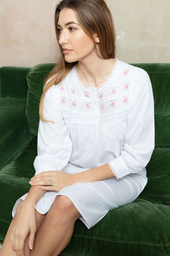 Cottonreal Honor Lawn 34 Sleeve Cotton Nightdress - Shirley Allum Boutique