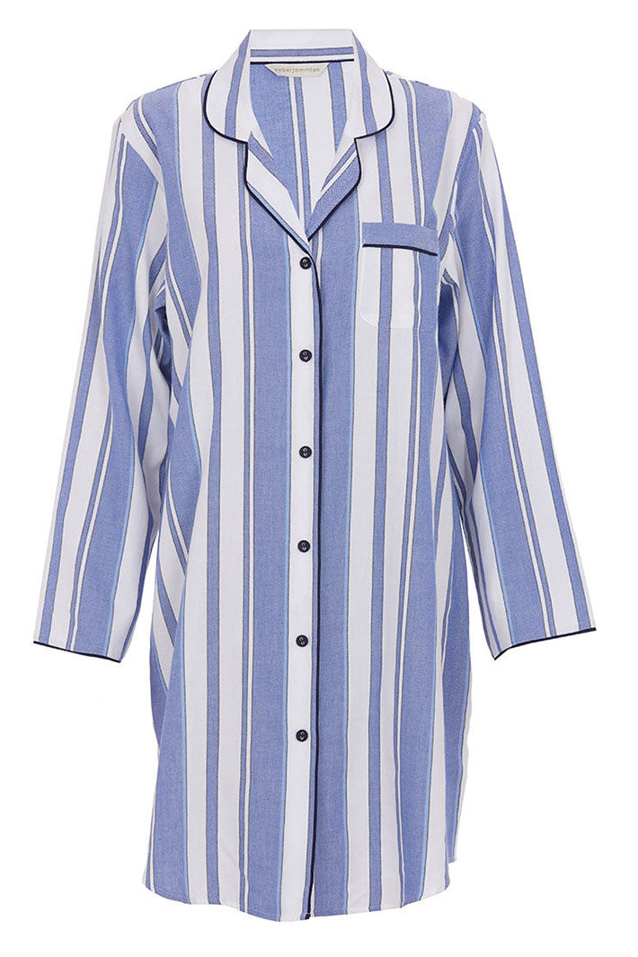 Cyberjammies Alpes Nightshirt Blue Stripe Long Sleeve - Shirley Allum Boutique