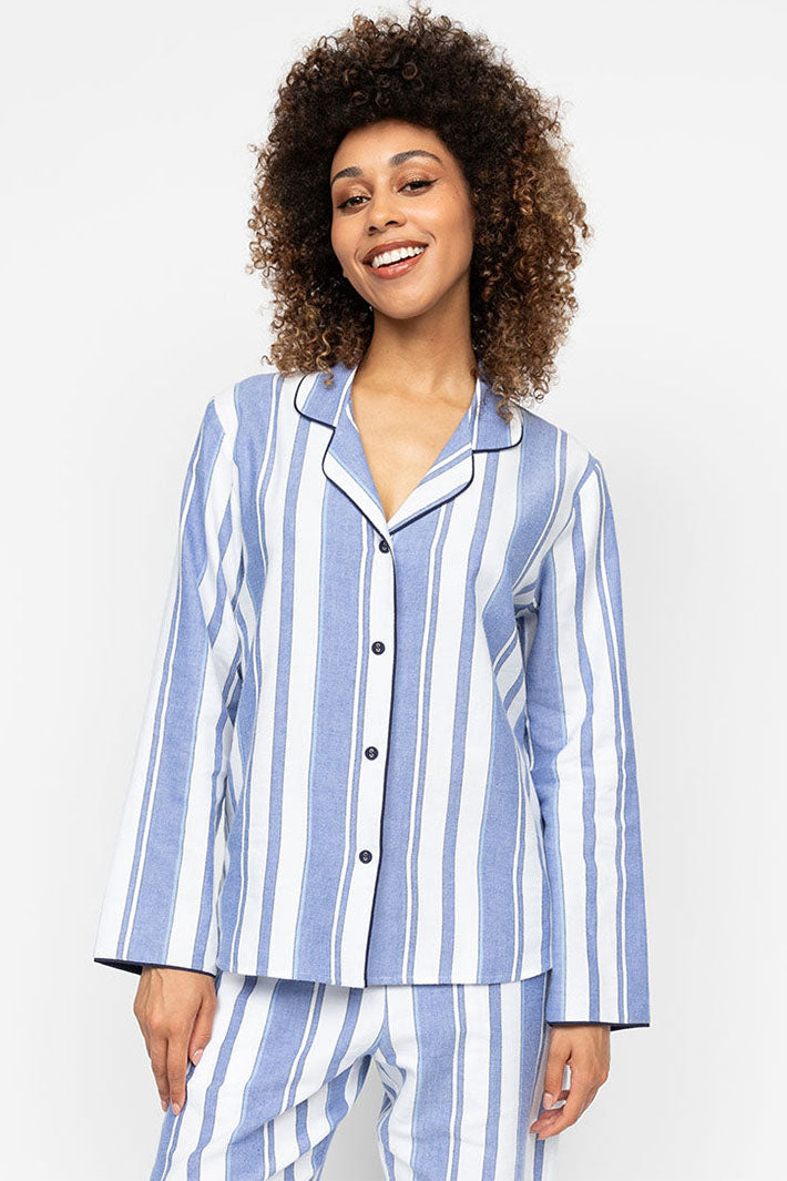 Cyberjammies Alpes Pyjama Top Blue Stripe - Shirley Allum Boutique