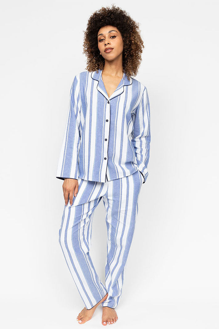 Cyberjammies Alpes Pyjama Top Blue Stripe - Shirley Allum Boutique