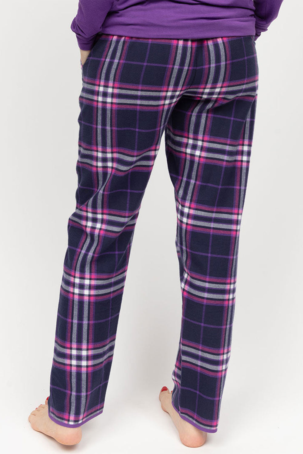 Cyberjammies Edie Pyjama Bottoms Check Purple - Shirley Allum Boutique