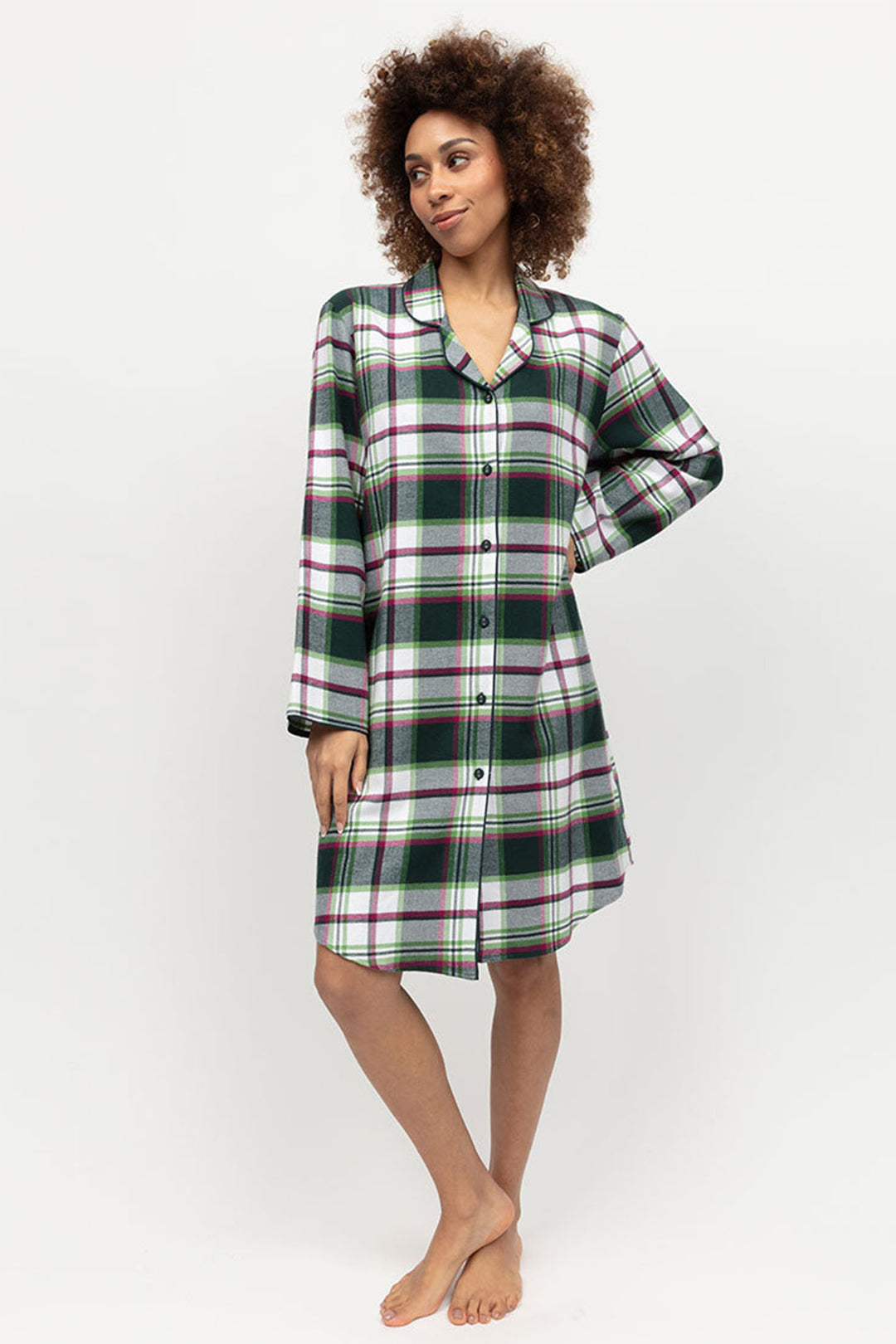 Cyberjammies Forrest Nightdress Dark Green Check Long Sleeve 511 - Shirley Allum Boutique