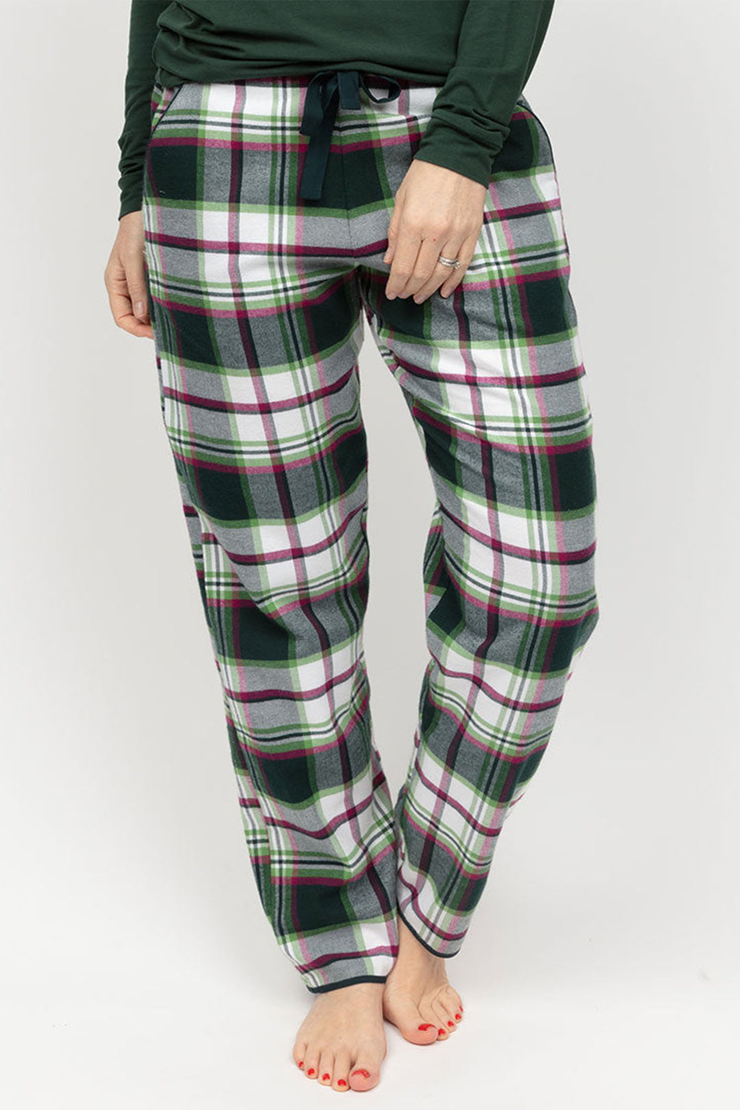 Cyberjammies Forrest Pyjama Bottoms Dark Green Check 510 - Shirley Allum Boutique