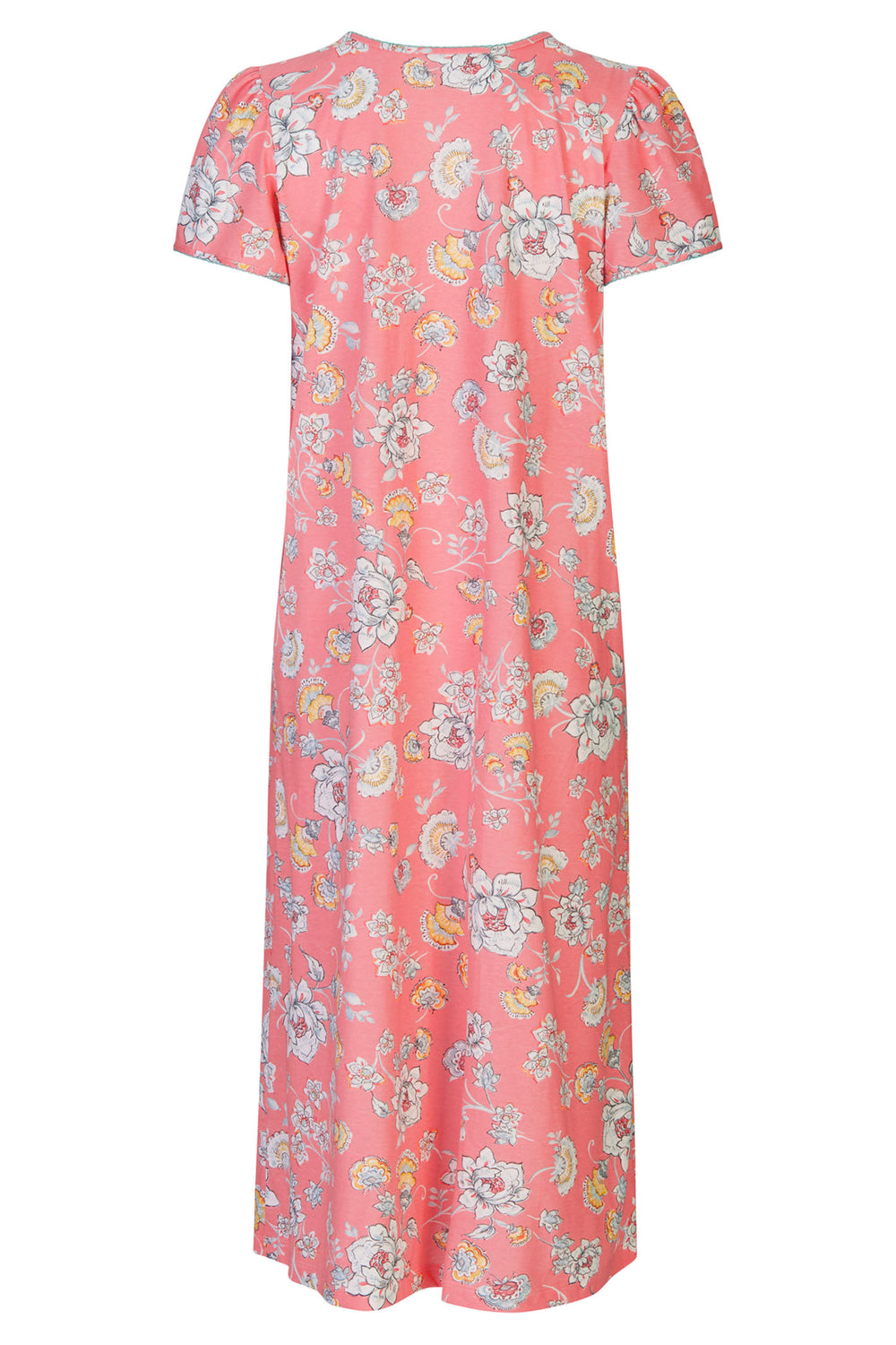 Damella 60035 488 V-Neck Coral Floral Nightdress - Shirley Allum Boutique