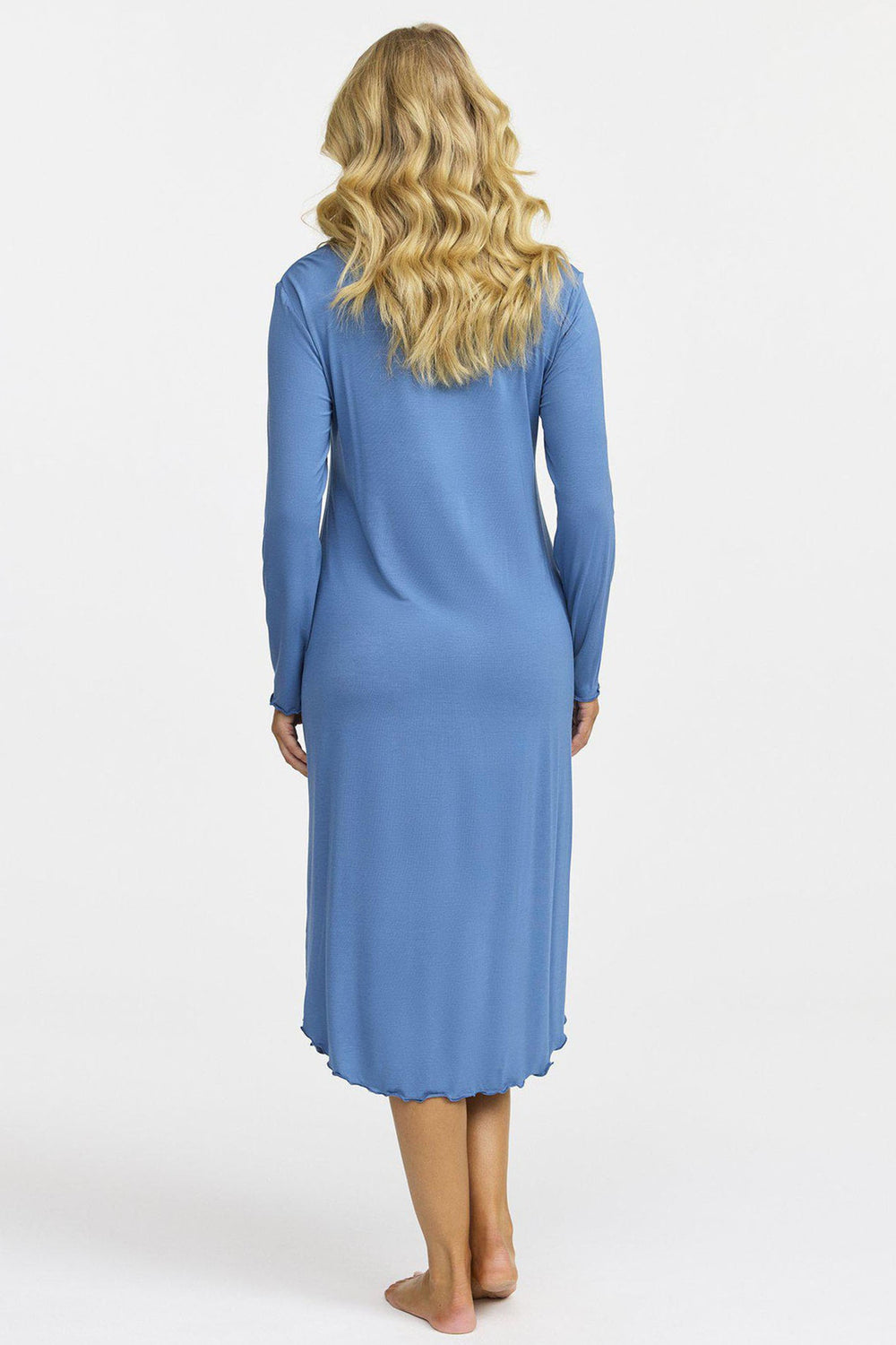 Damella 69504 280 Blue Long Sleeve Nightdress - Shirley Allum Boutique