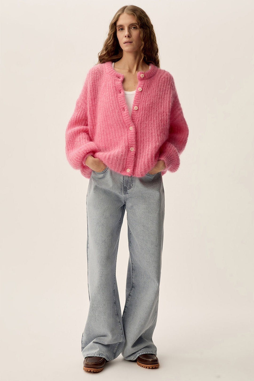 Des Petits Hauts Cardigan Alma Poudre Pink 1E250037 - Shirley Allum Boutique