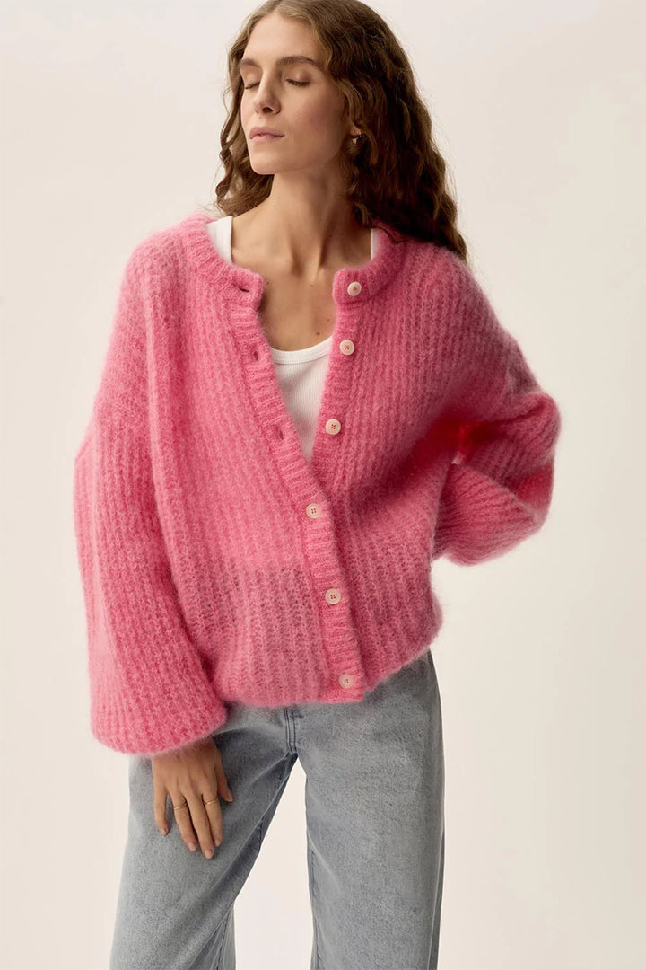 Des Petits Hauts Cardigan Alma Poudre Pink 1E250037 - Shirley Allum Boutique