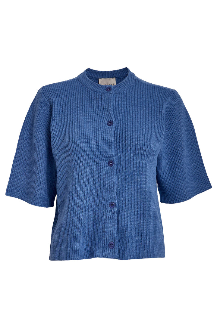 Desires Cardigan DSDelta Short Sleeve Knit Blue Bonnet DE9321 - Shirley Allum Boutique