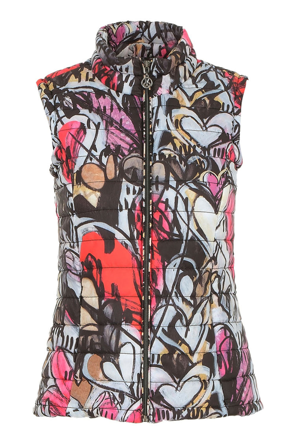 Dolcezza Gilet Padded Lori Arbel Simply Art 01 Pink Heart Print 74820 - Shirley Allum Boutique