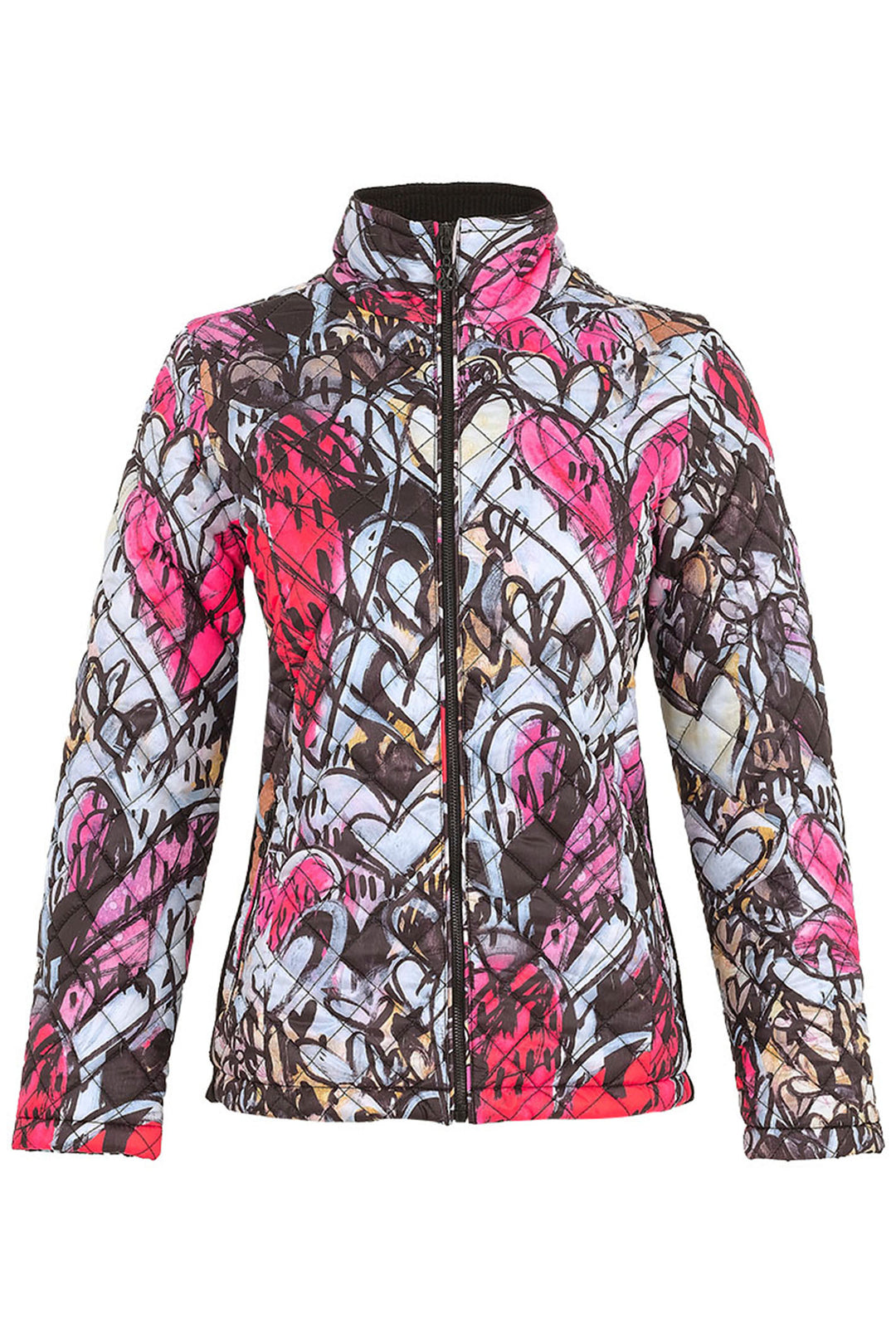 Dolcezza Jacket Quilted Lori Arbel Simply Art 01 Pink Heart Print 74835 - Shirley Allum Boutique