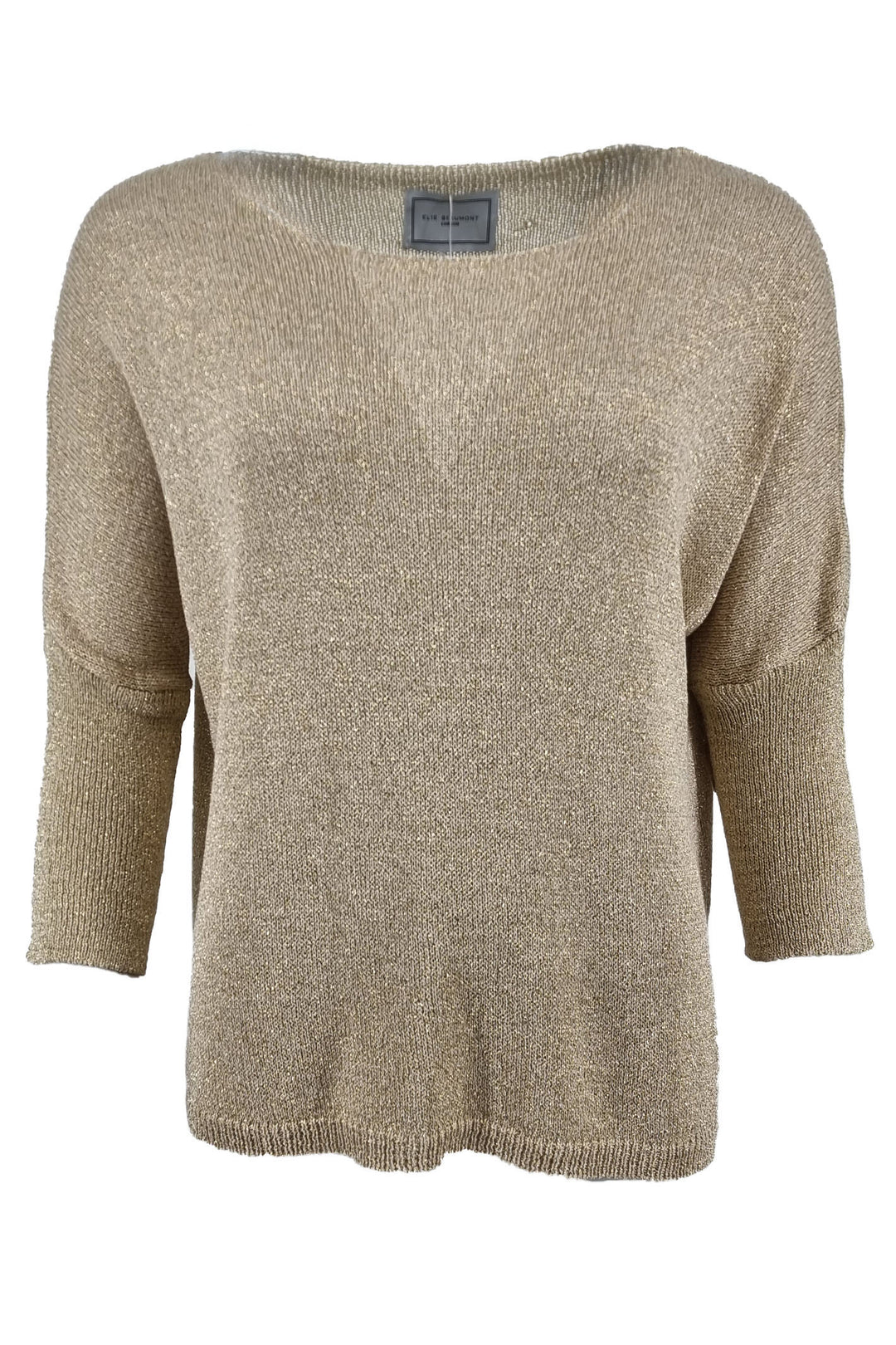 Elie Beaumont Knitwear Top Sparkle Gold EBY71039 - Shirley Allum Boutique