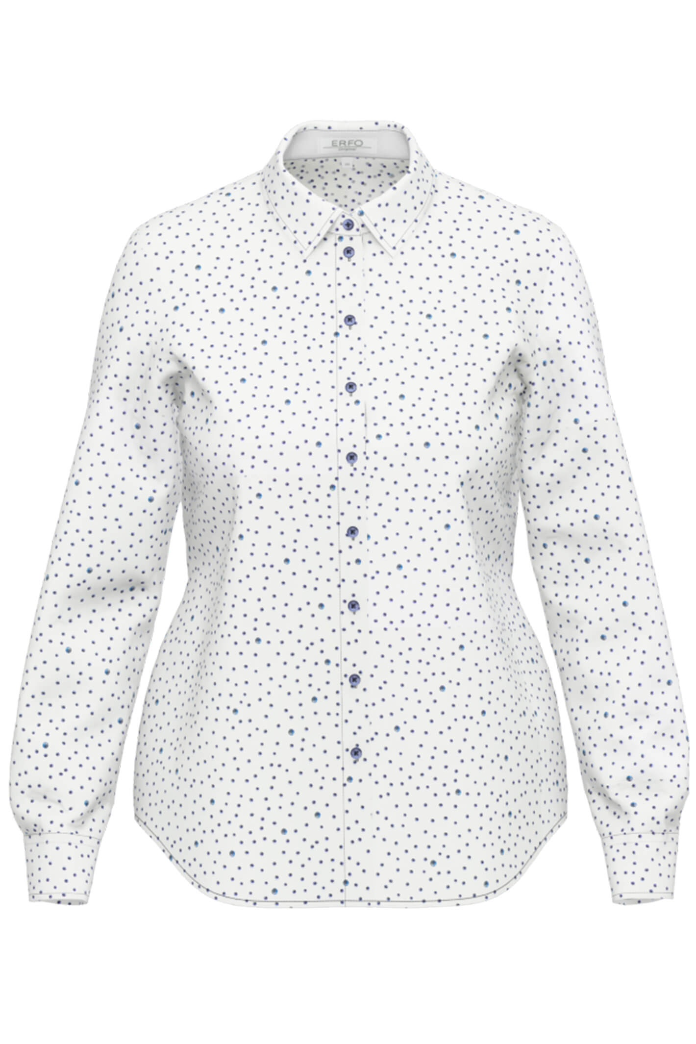 Erfo 101100100 Royal Blue Polka Spot White Shirt – Shirley Allum