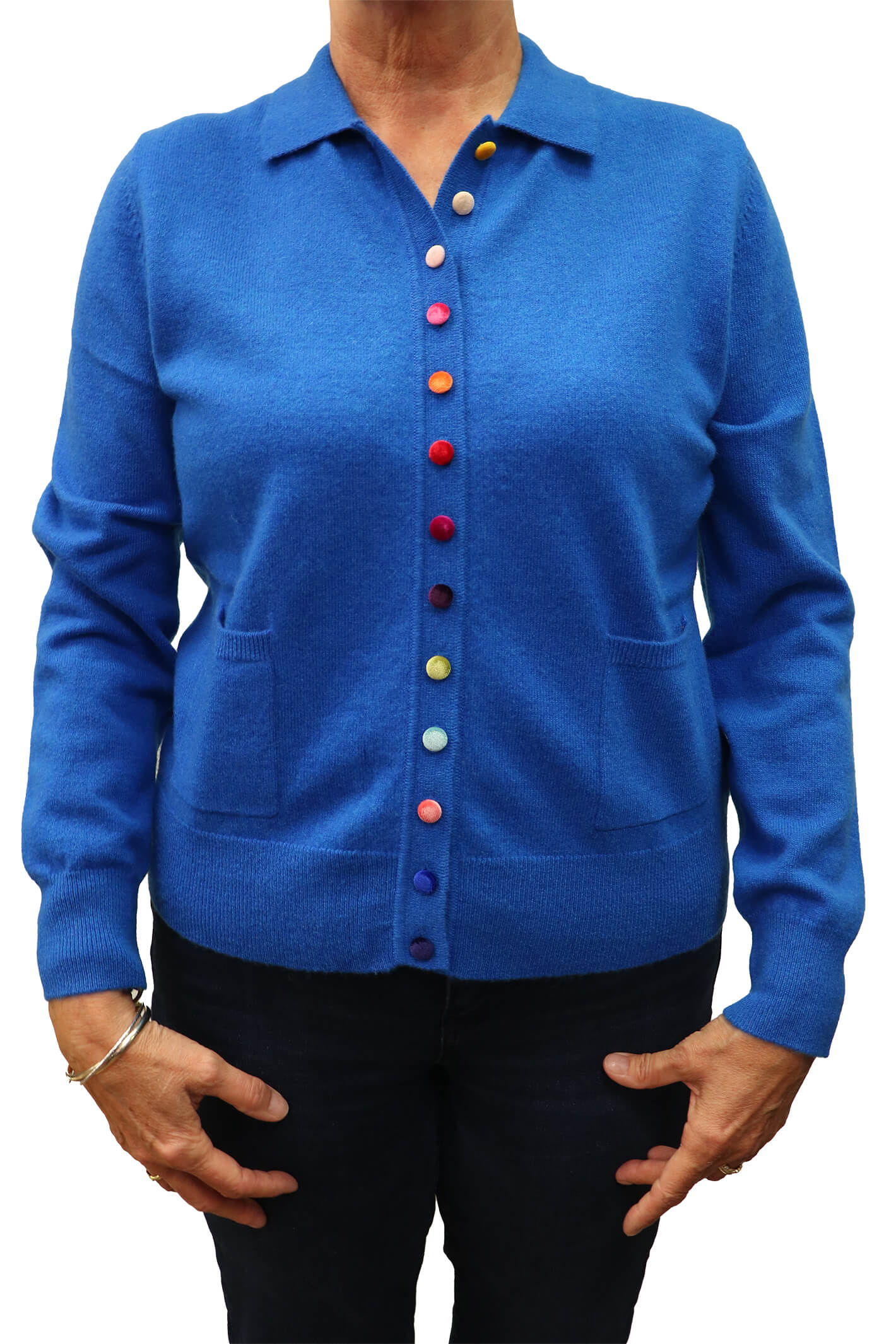 Royal blue 2024 cashmere cardigan