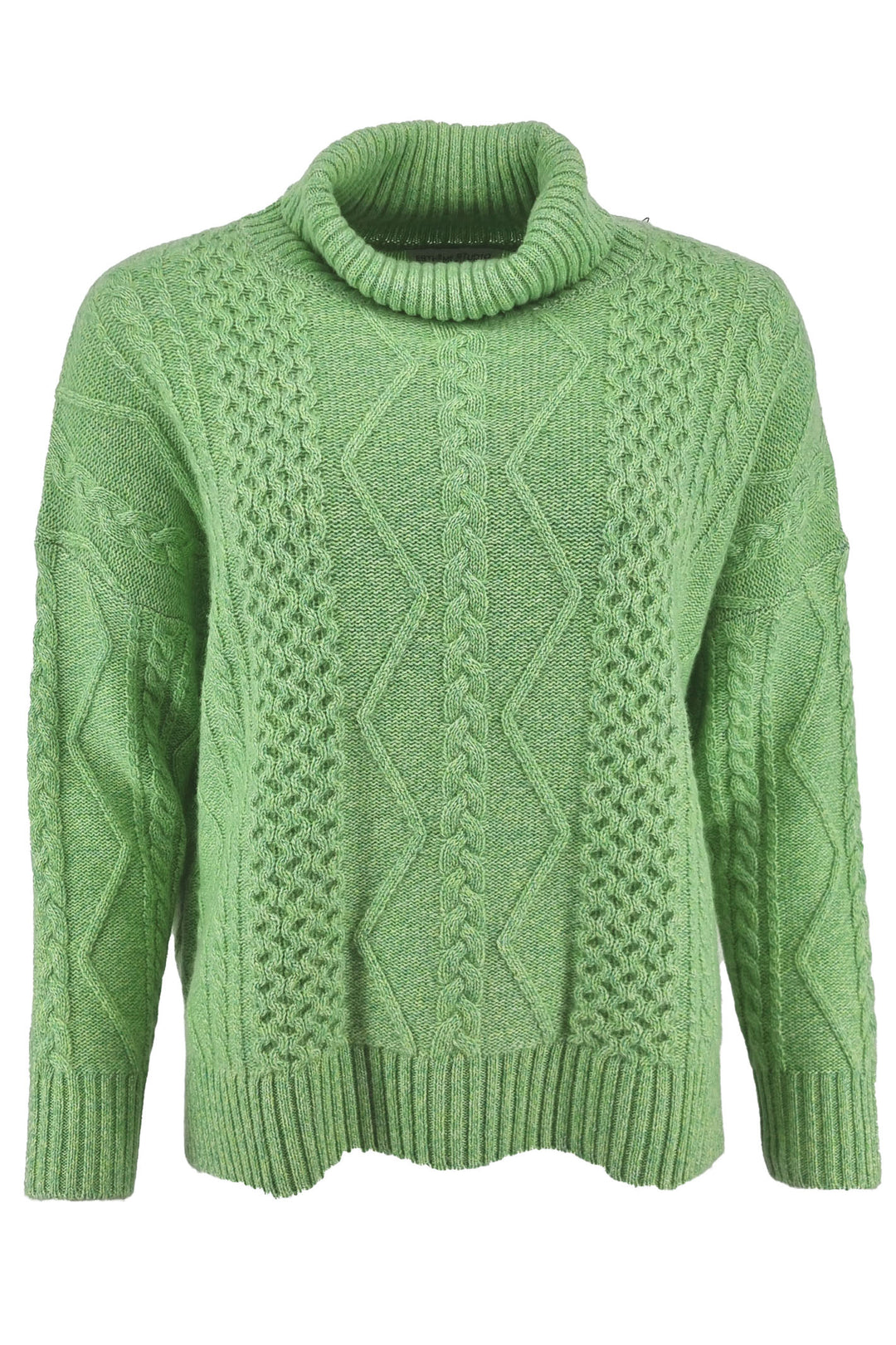 Estheme Cashmere Jumper Mojito Green Roll Neck A23BBSW24 1355 - Shirley Allum Boutique