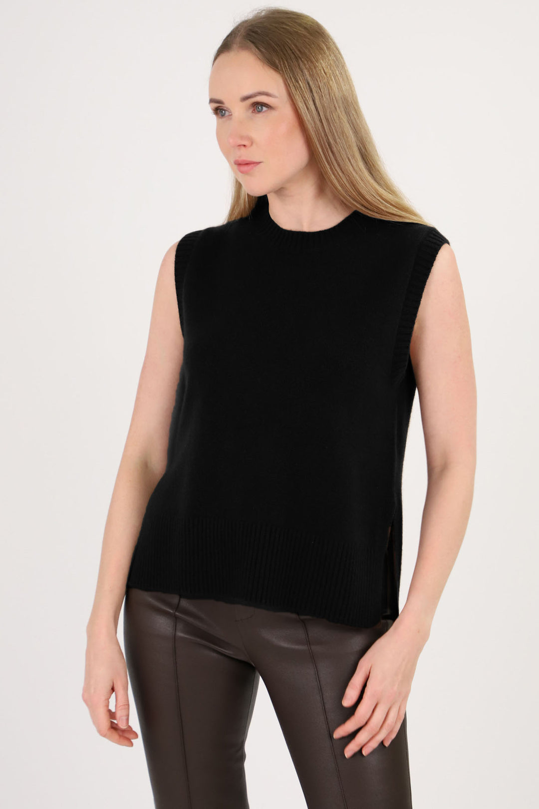 Estheme Cashmere Tank Top Black WES2493H 6148 - Shirley Allum Boutique