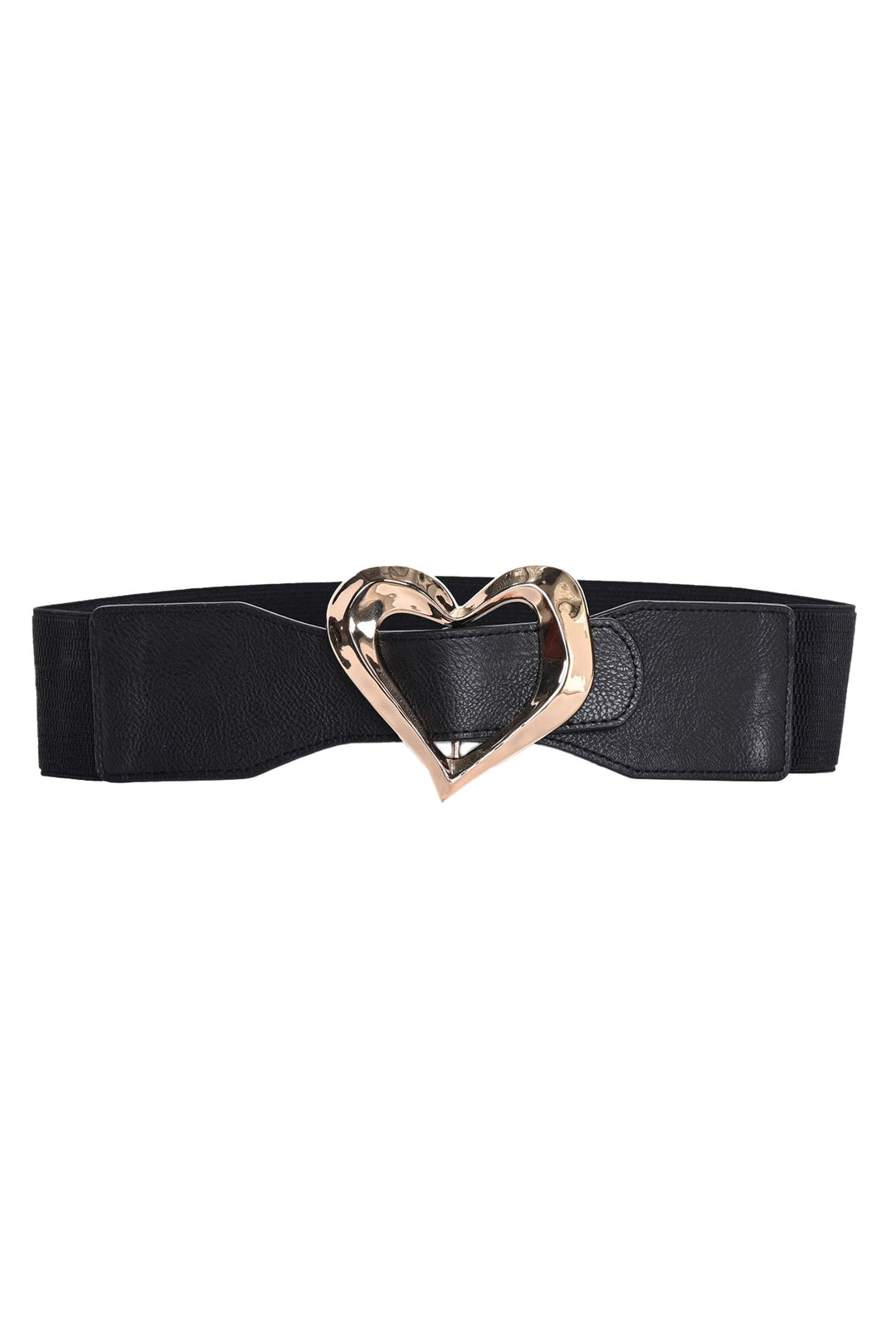 Frank Lyman A24300U 114 Black Gold Heart Stretch Belt - Shirley Allum Boutique