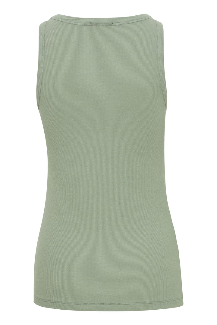 Fransa Frhizamond Ribbed Vest Top Green Bay 20612012 165810 - Shirley Allum Boutique