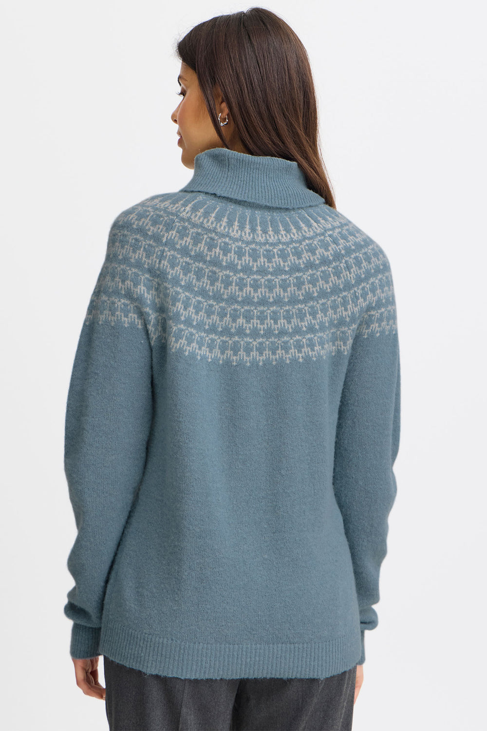 Fransa Frisabella Jumper Polo Neck Citadel Blue 20614514 203529 - Shirley Allum Boutique