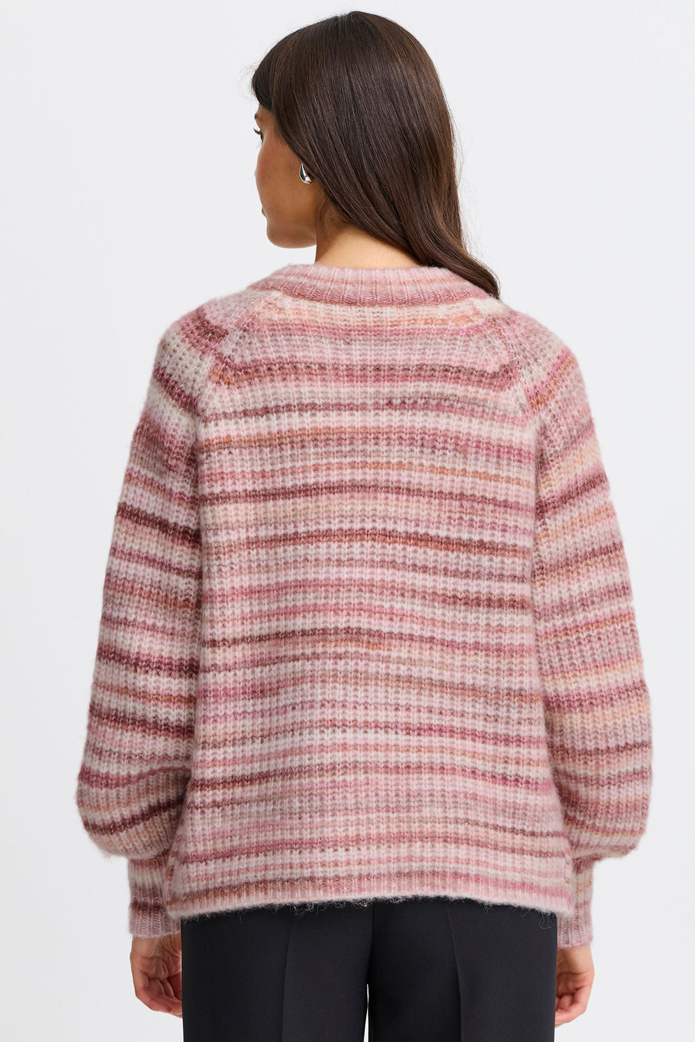 Fransa Frmanny Cardigan Striped Rapture Rose Pink Mix 20615056 203582 - Shirley Allum Boutique