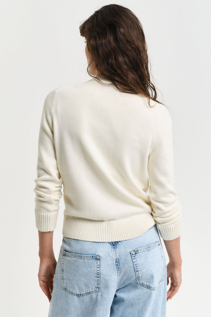 Gant Jumper Crew Neck Classic Cotton Cream 4800200 130 - Shirley Allum Boutique