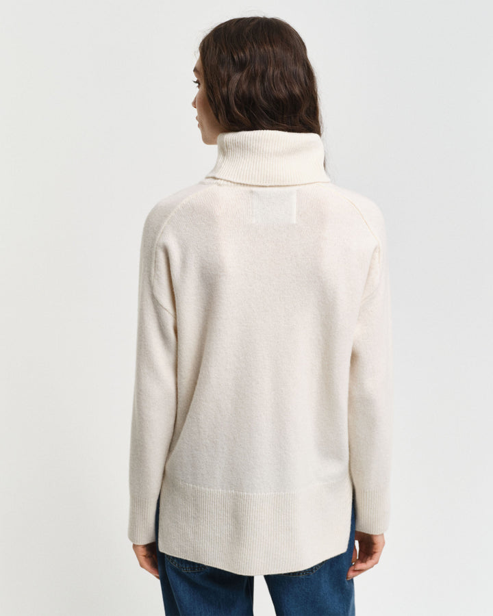 Gant Jumper Turtleneck Cream Relaxed Fit 4805269 - Shirley Allum Boutique