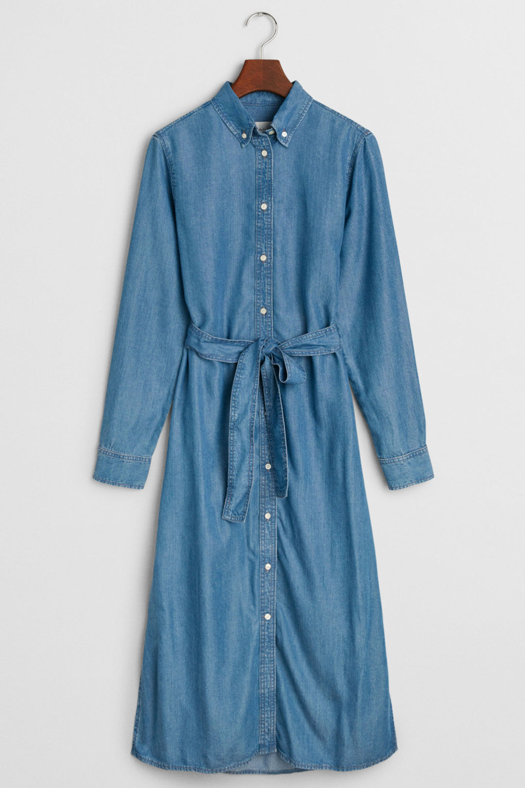 Gant Shirt Dress Reg Chambray Light Indigo Blue 4503376 999 - Shirley Allum Boutique