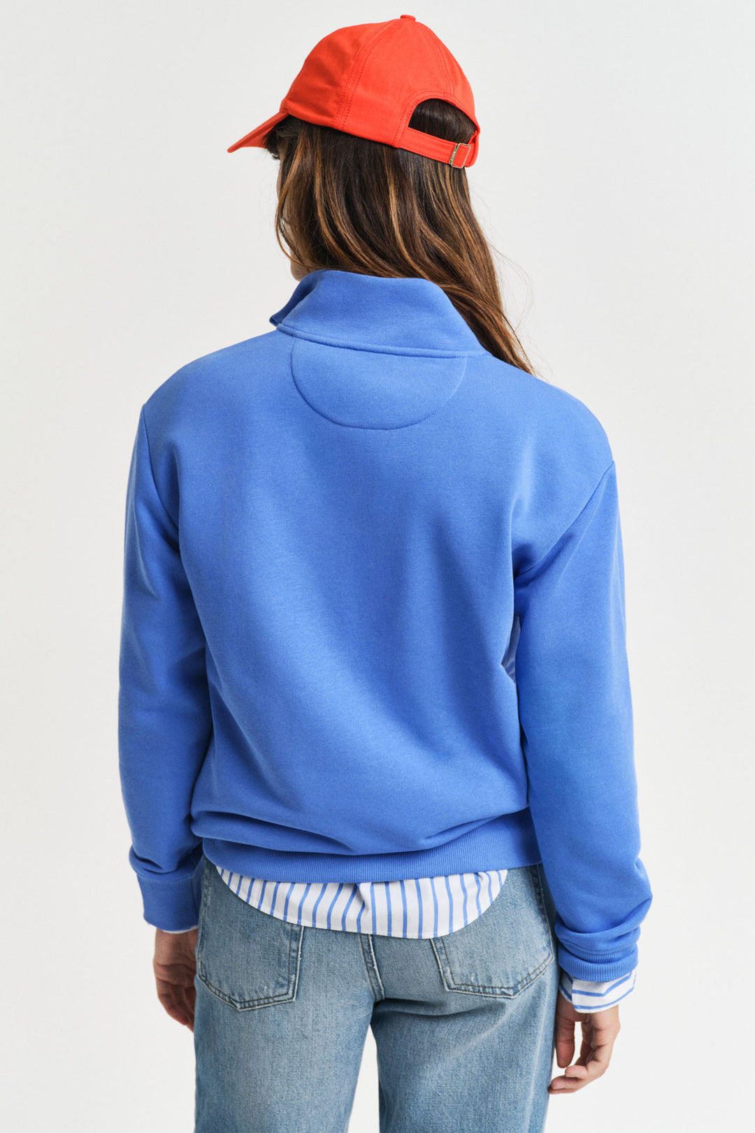 Gant Sweatshirt Top Shield Half Zip Perfect Blue 4200561 419 - Shirley Allum Boutique