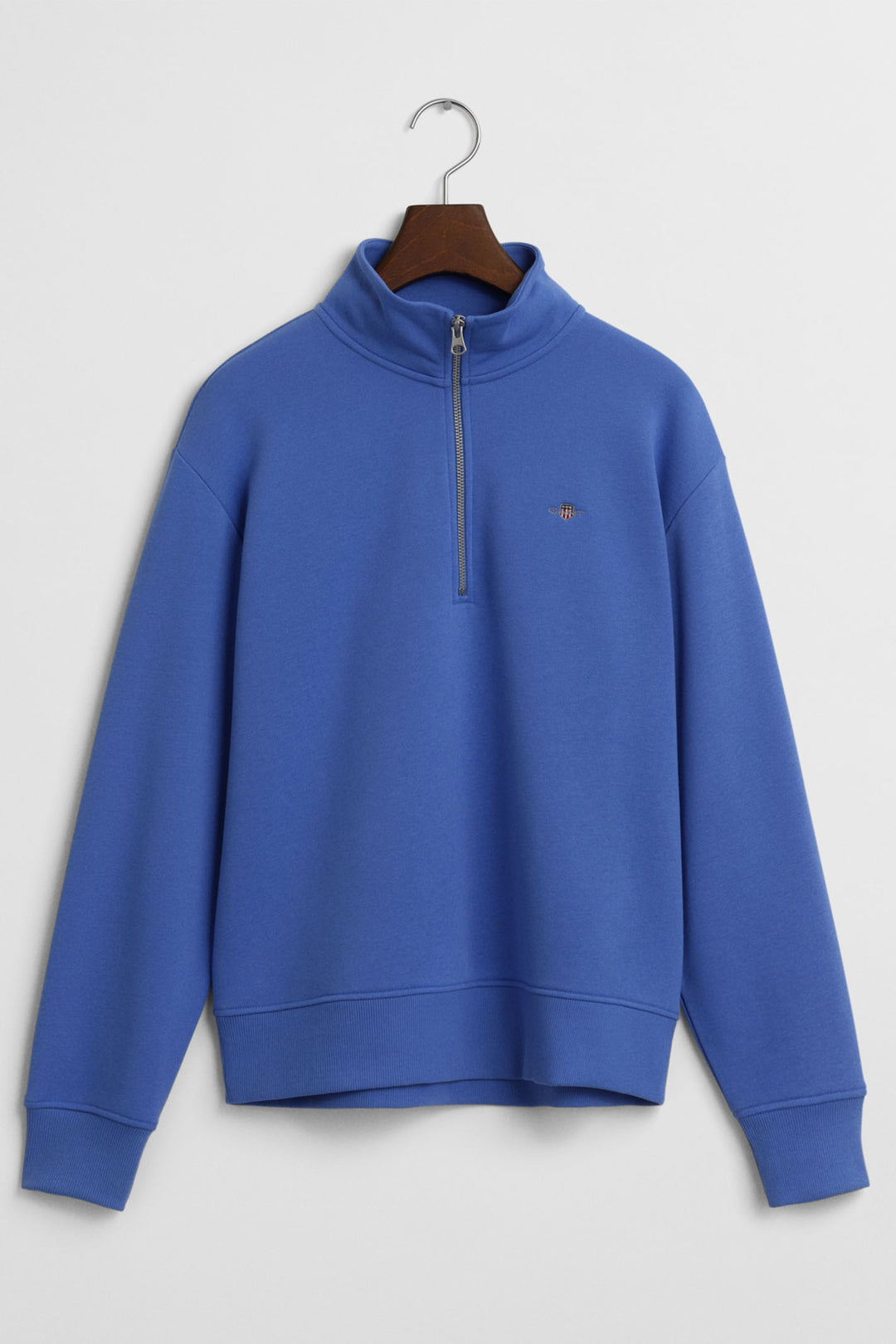 Gant Sweatshirt Top Shield Half Zip Perfect Blue 4200561 419 - Shirley Allum Boutique