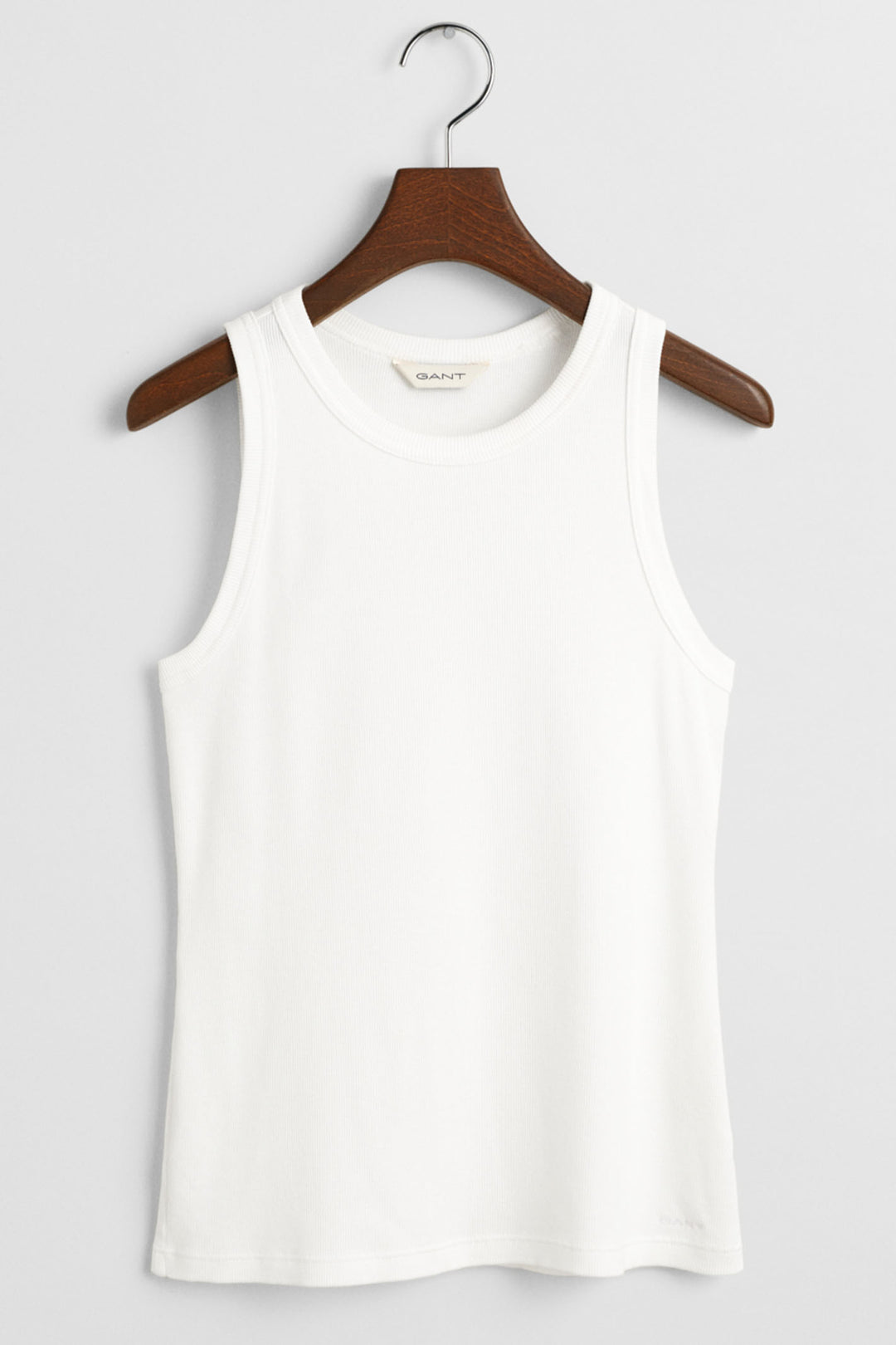 Gant Tank Top Ribbed High Neck White 4201407 110 - Shirley Allum Boutique